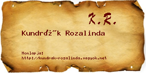 Kundrák Rozalinda névjegykártya